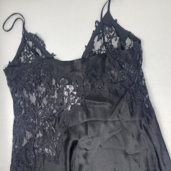 L'AGENCE Diya Black Lace Trim Silk Slip Dress 8 NWT - Picture 8 of 10